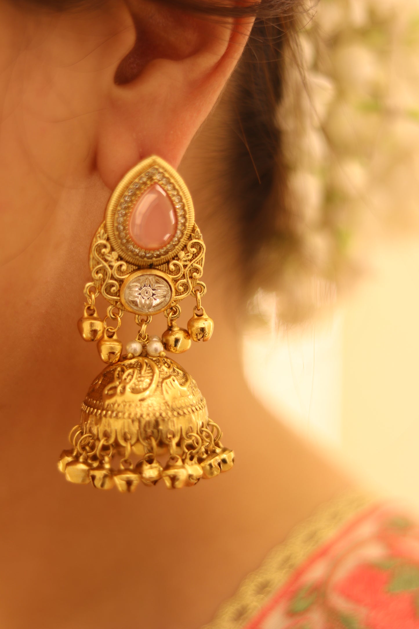Begum Jhumka d14 Pink