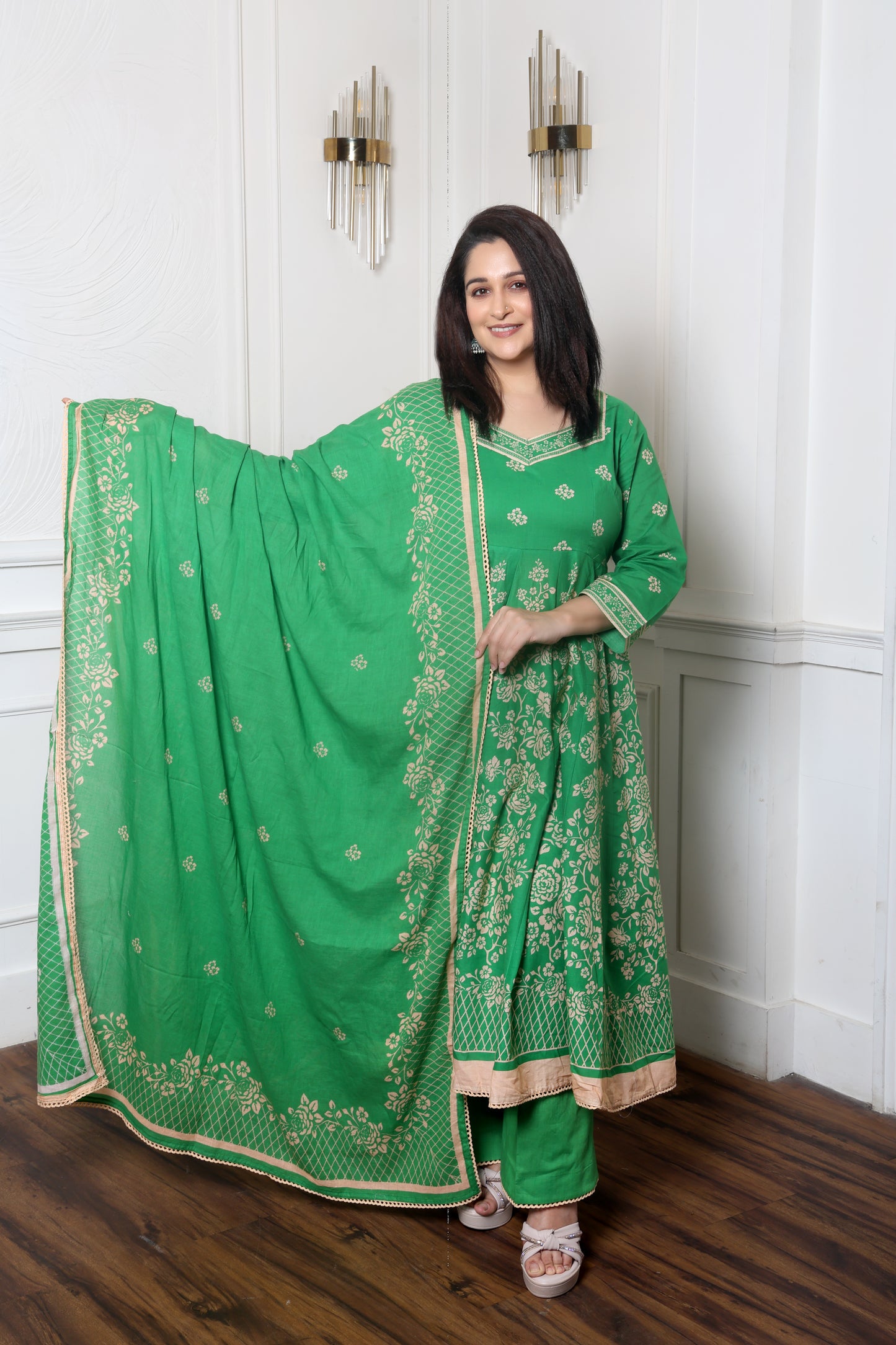 Sehrish Anarkali Set ( Green)