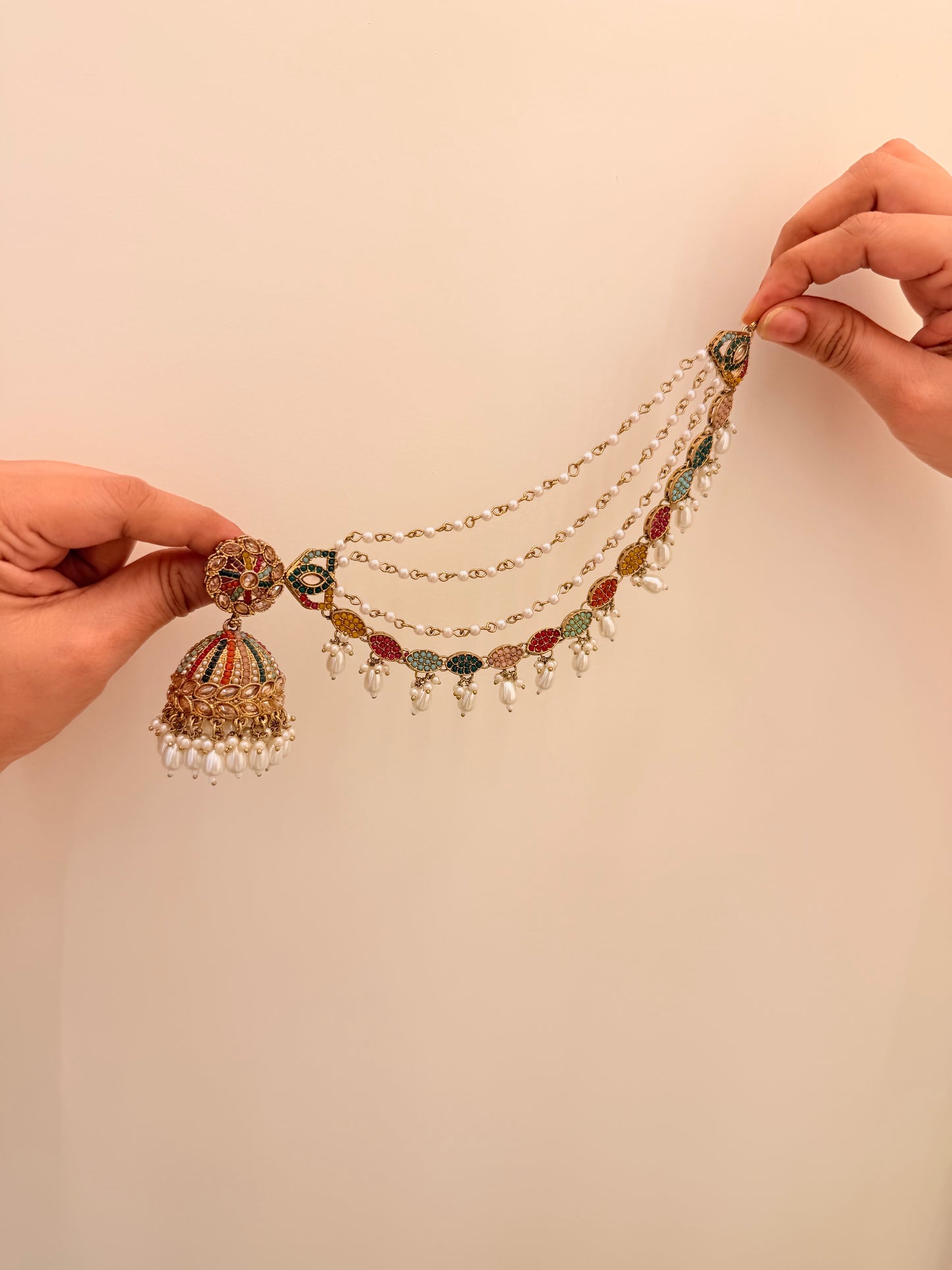 Nazneen Jhumka Multi Stone