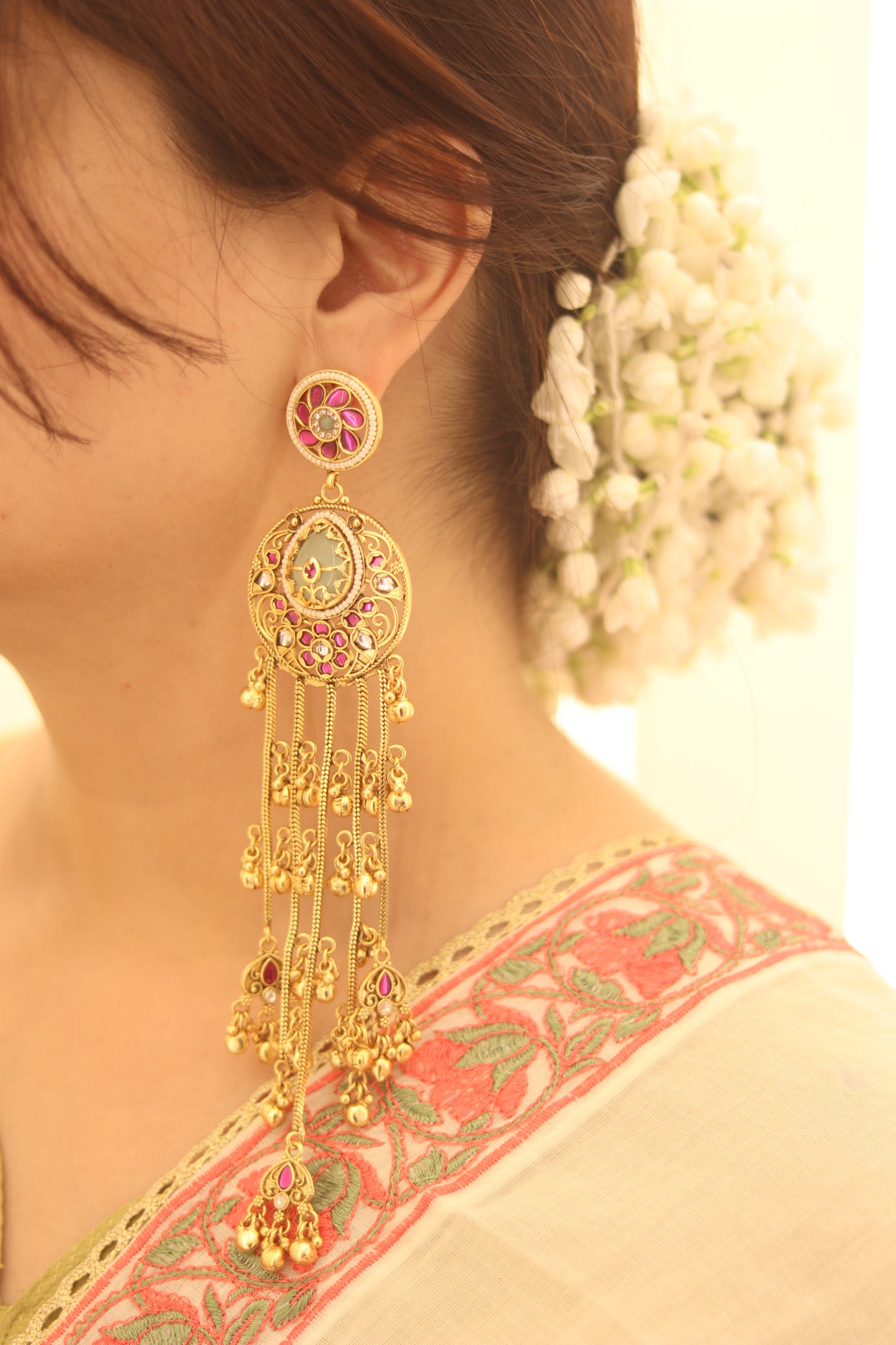 Shahi Jhalar d51 Green & Pink