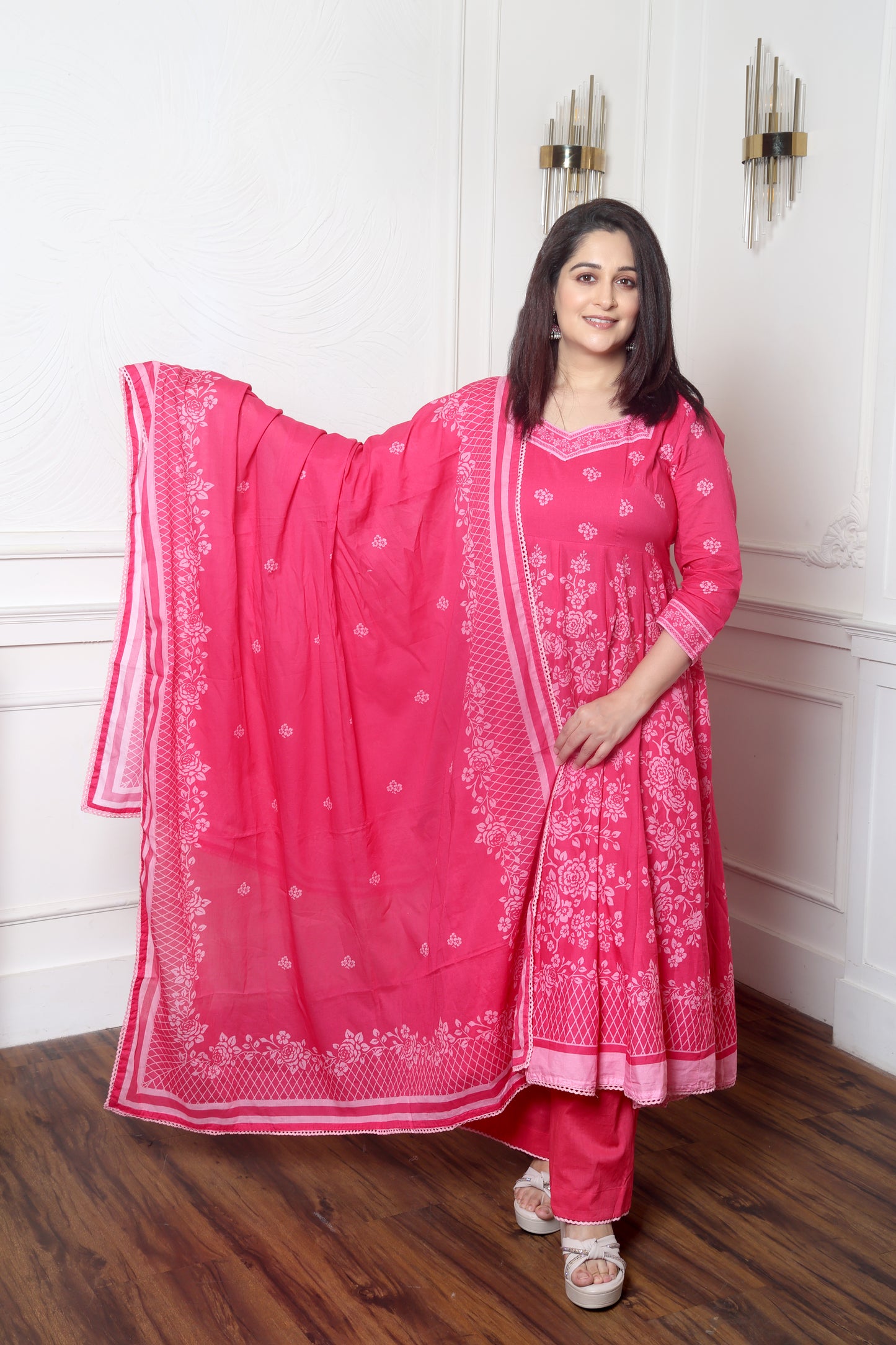 Sehrish Anarkali Set (Pink)