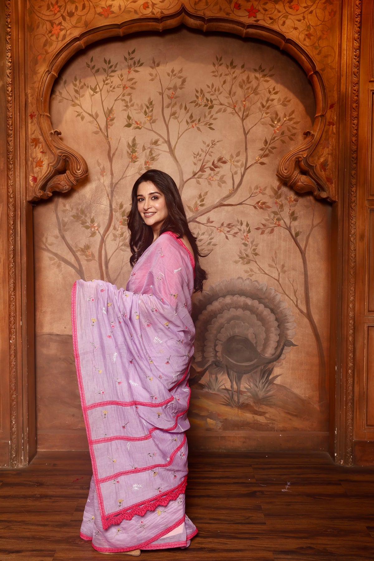 Lilac Noor Saree With Blouse piece