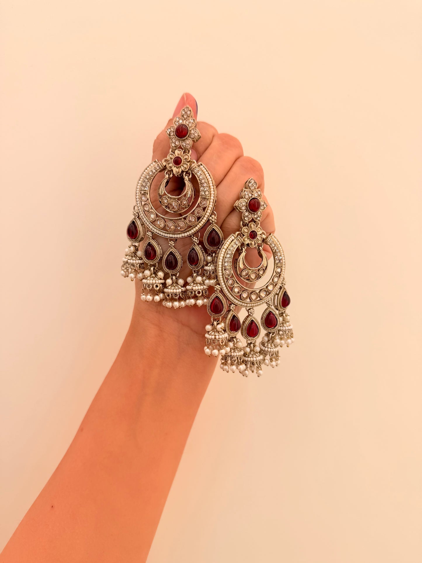 Mahrooh Chandbalis D130 Maroon