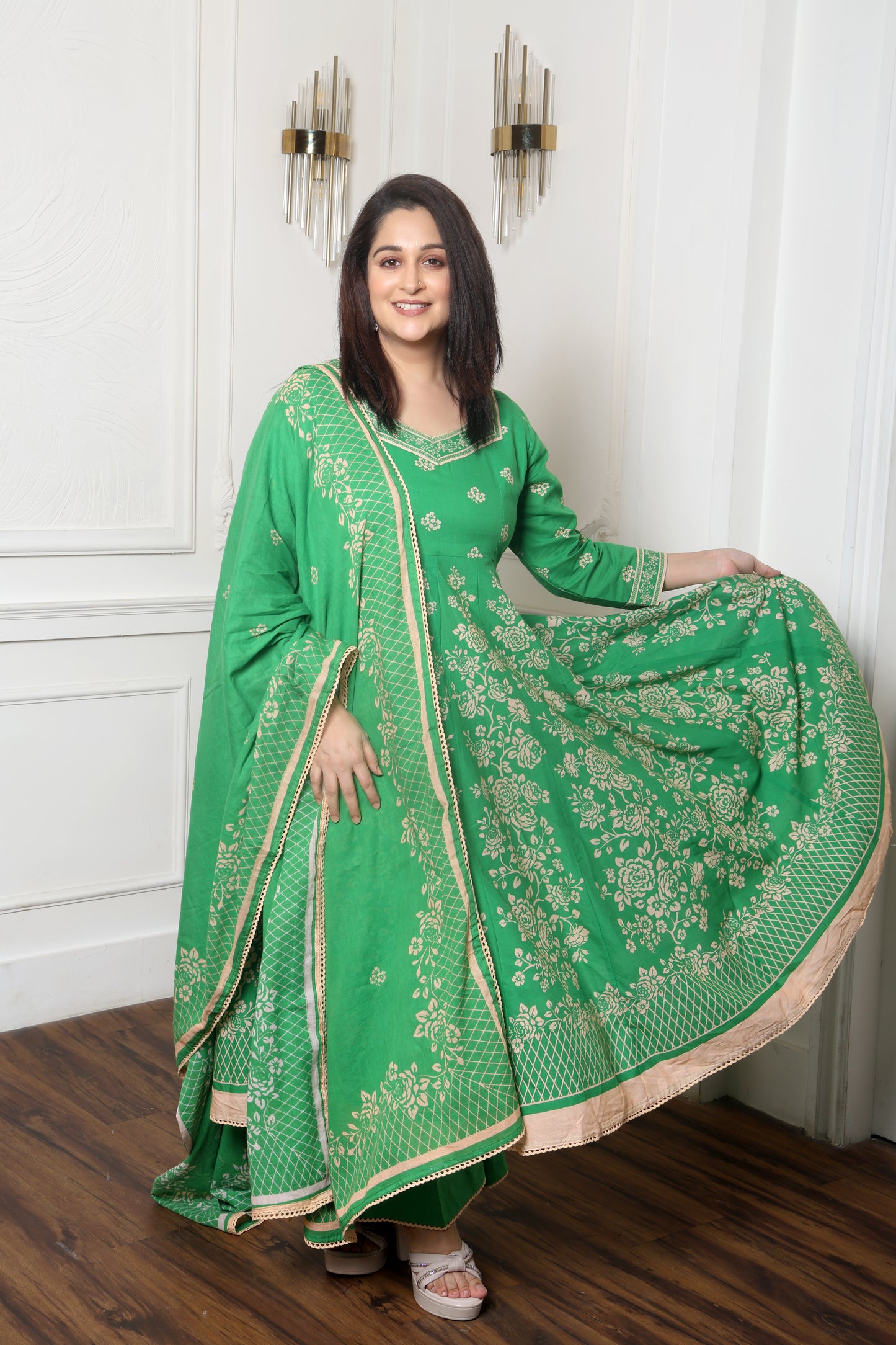 Sehrish Anarkali Set ( Green)