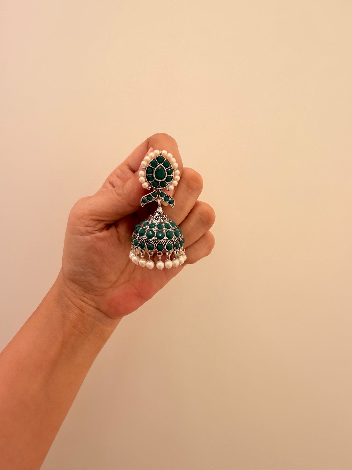 Jhumka Green Stone