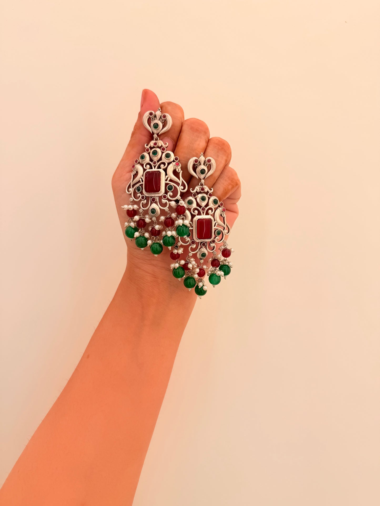 Zahaab Danglers Red & green D80