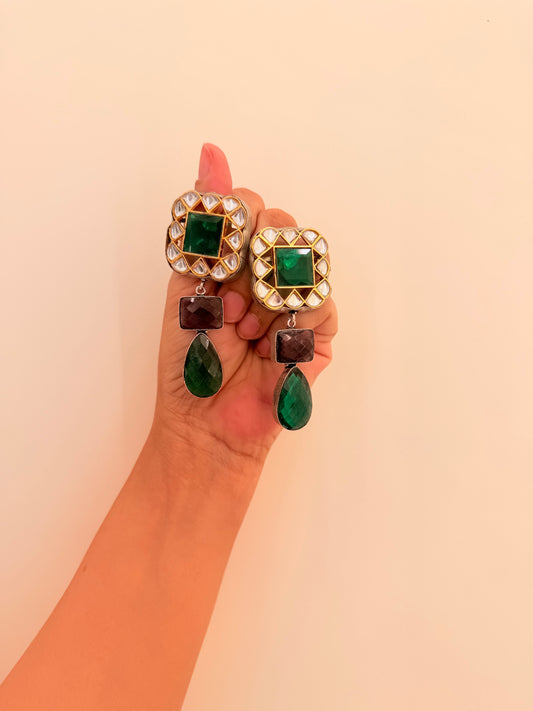 Nayab Turquoise & Green D98