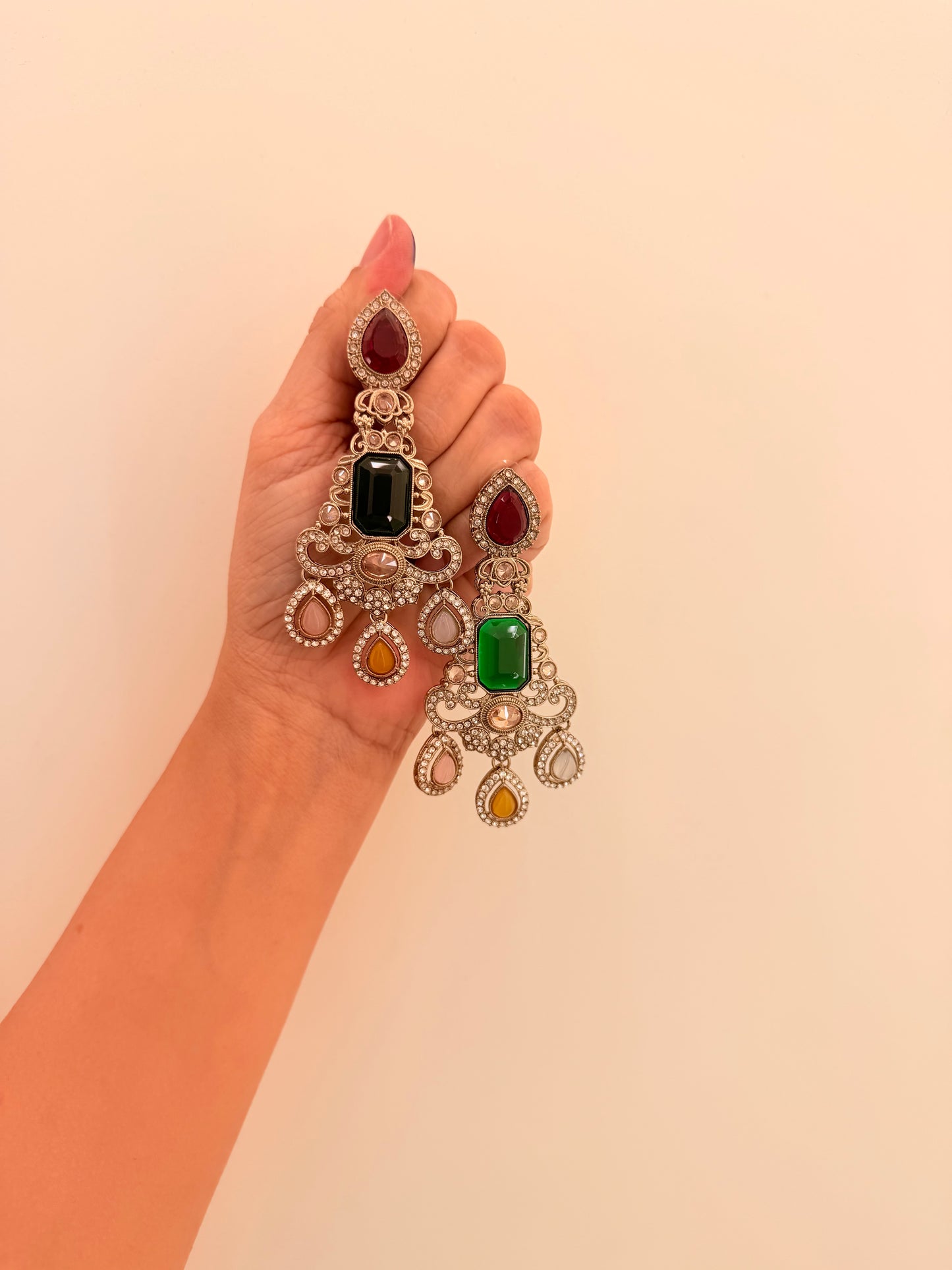 Naqsh  Danglers D131 Red Multi