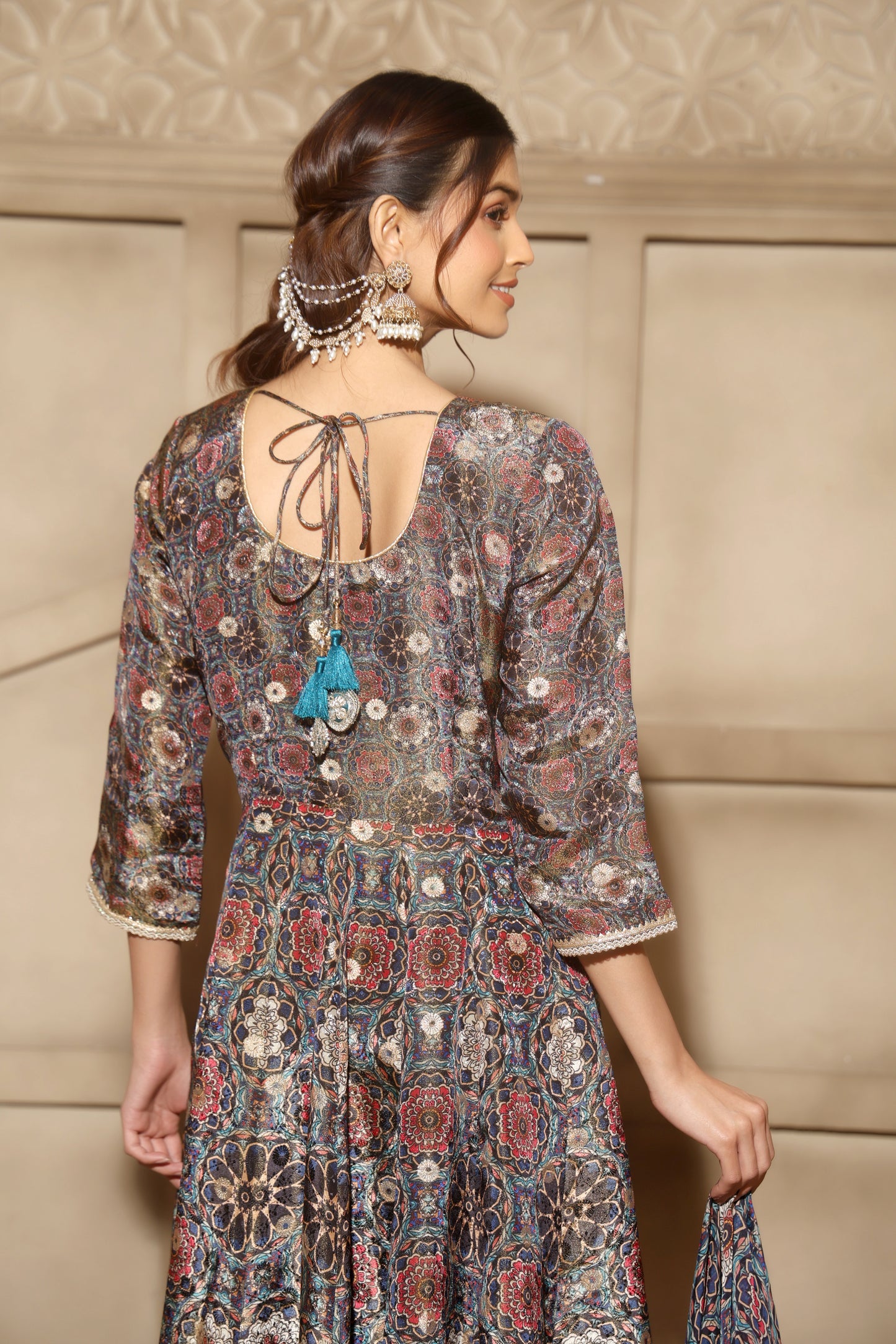 Vintage Vibe Anarkali Black