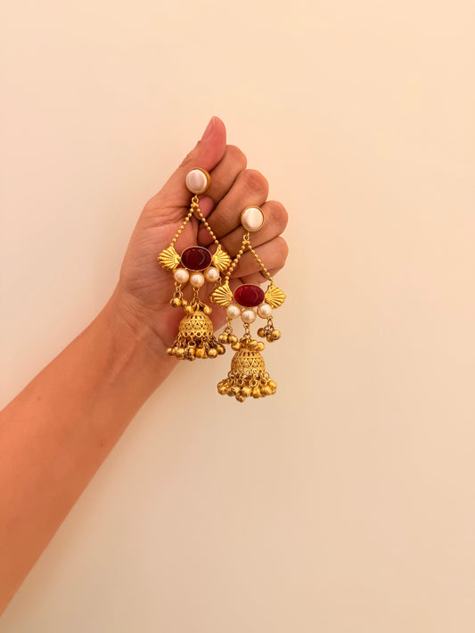 Zarroh Jhumka Red