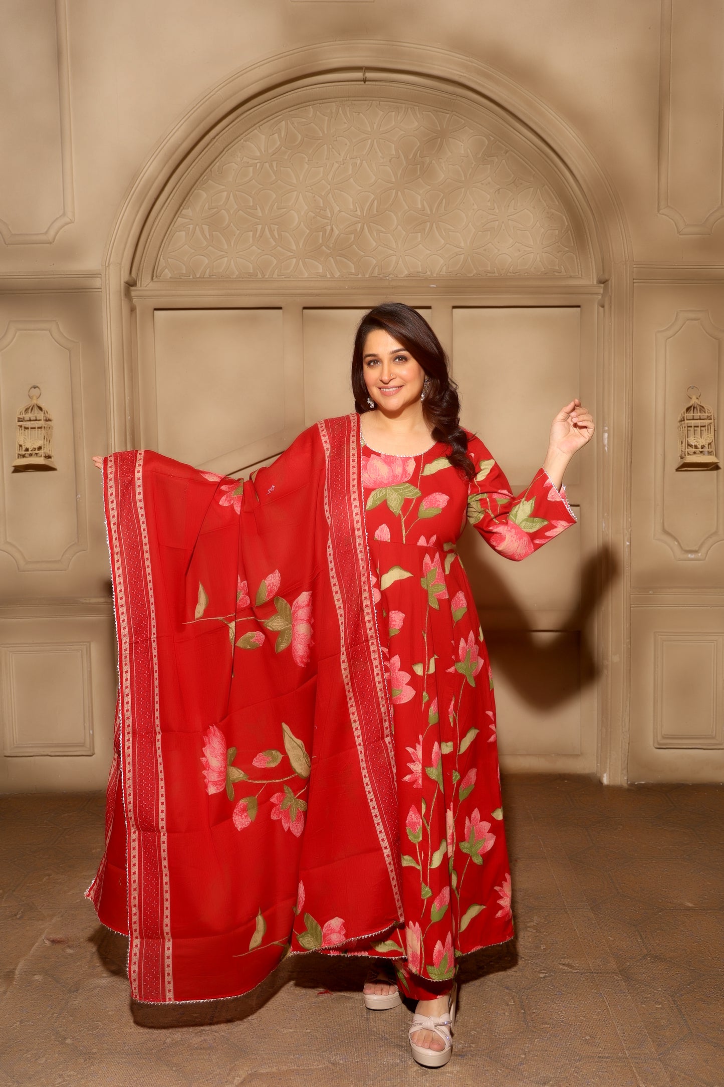 Florenza Grace Anarkali Set Red