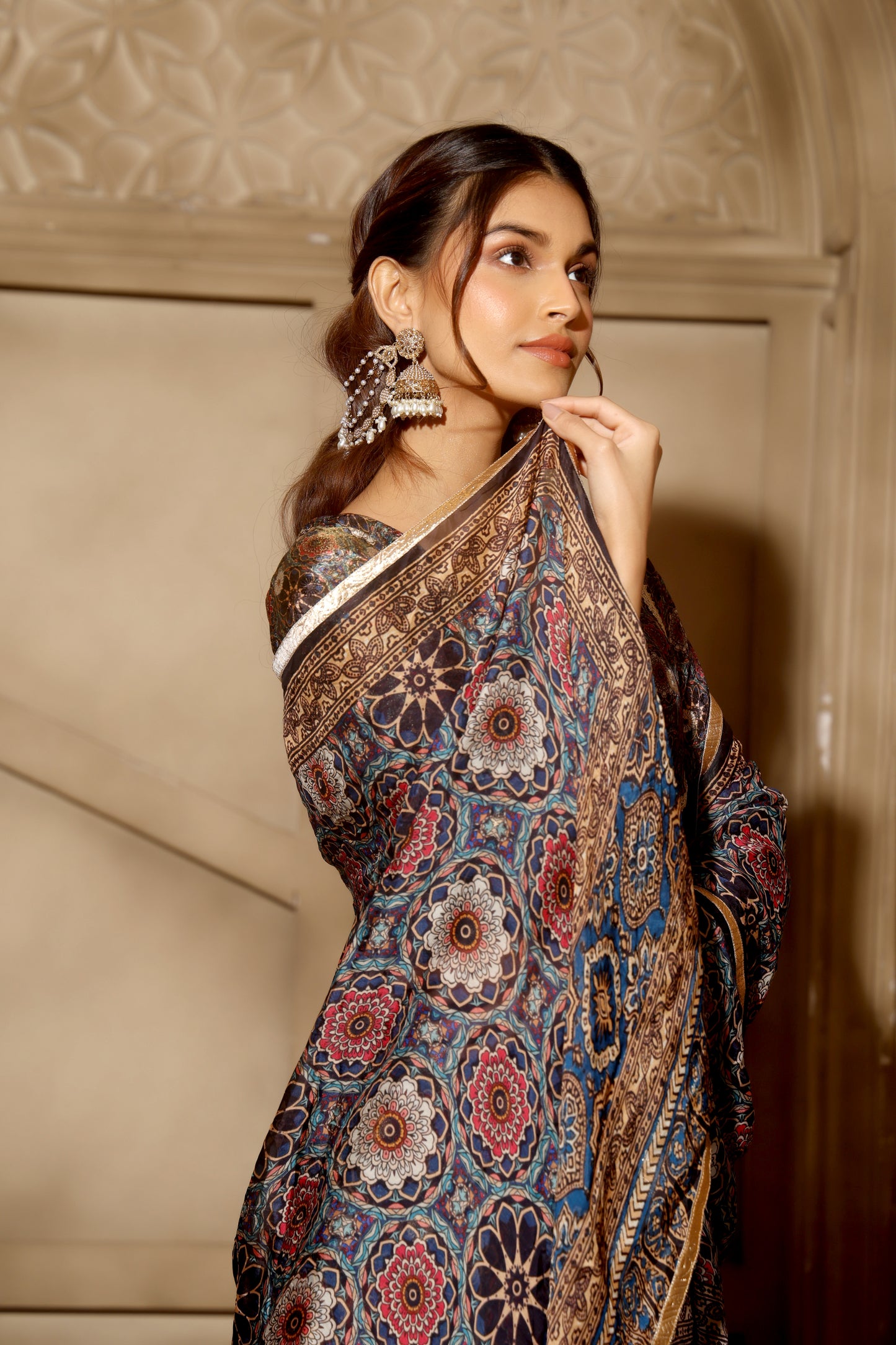 Vintage Vibe Anarkali Black