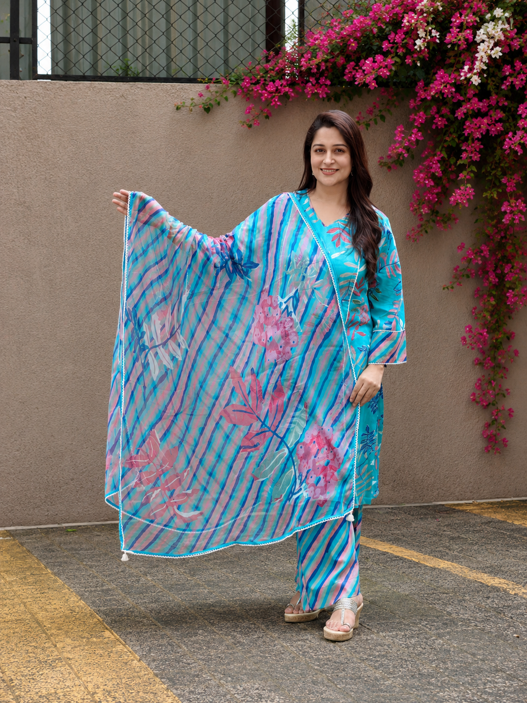 Bloomora Kurta Set - Blue