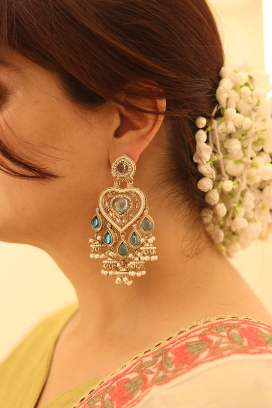 Anika Jhumka d39 turquoise
