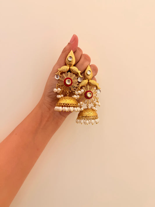 Zarnaz Jhumka Red
