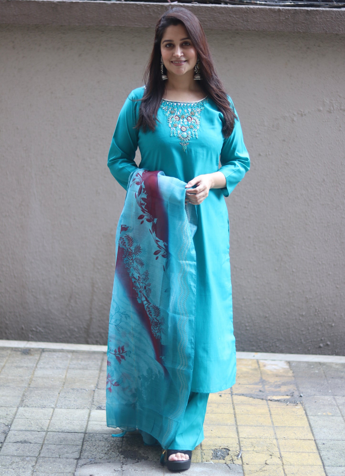 Morpankh Blue Blossom Kurta set