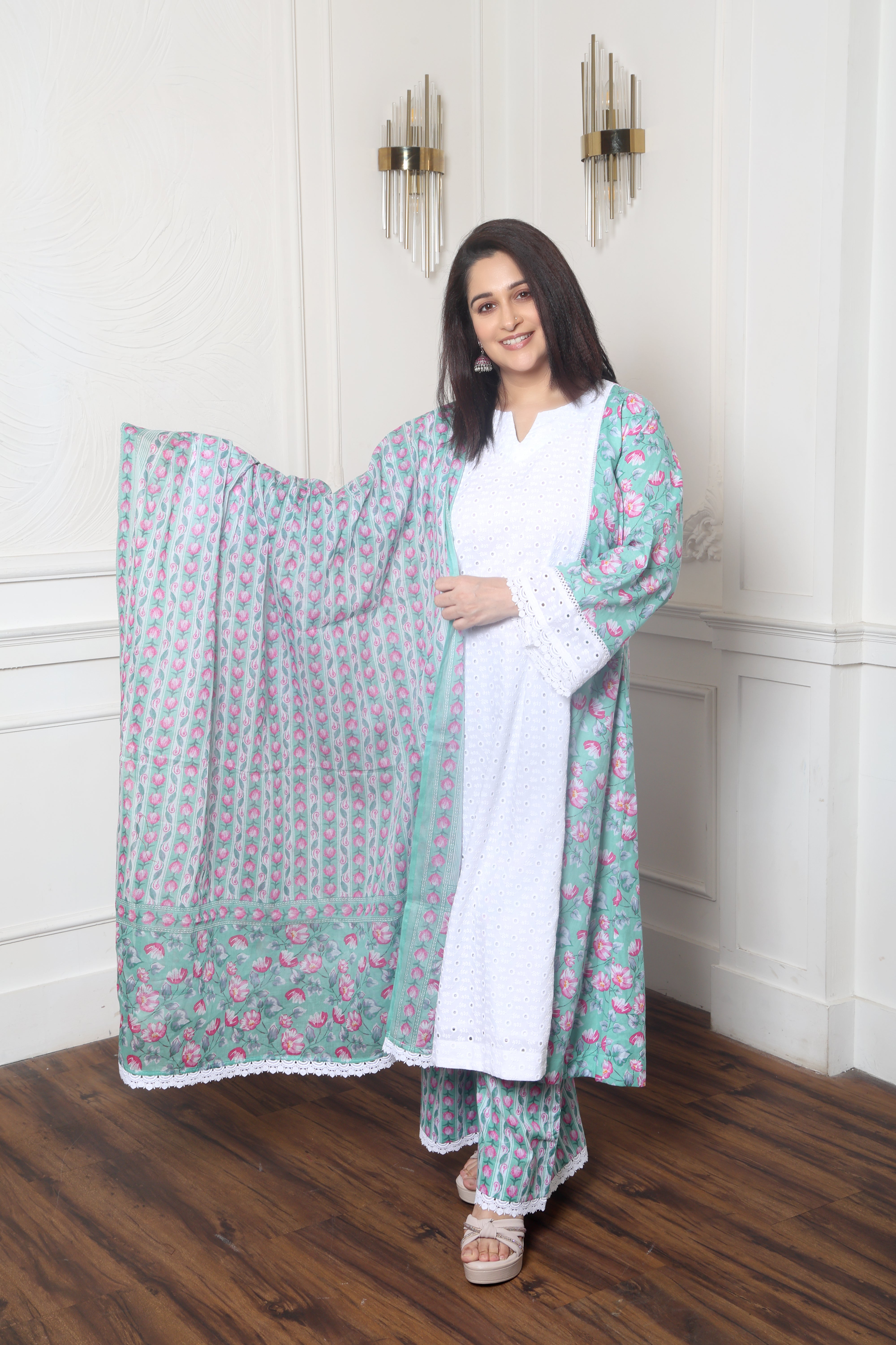 Mint Blossom Kurta Set – Label DKI