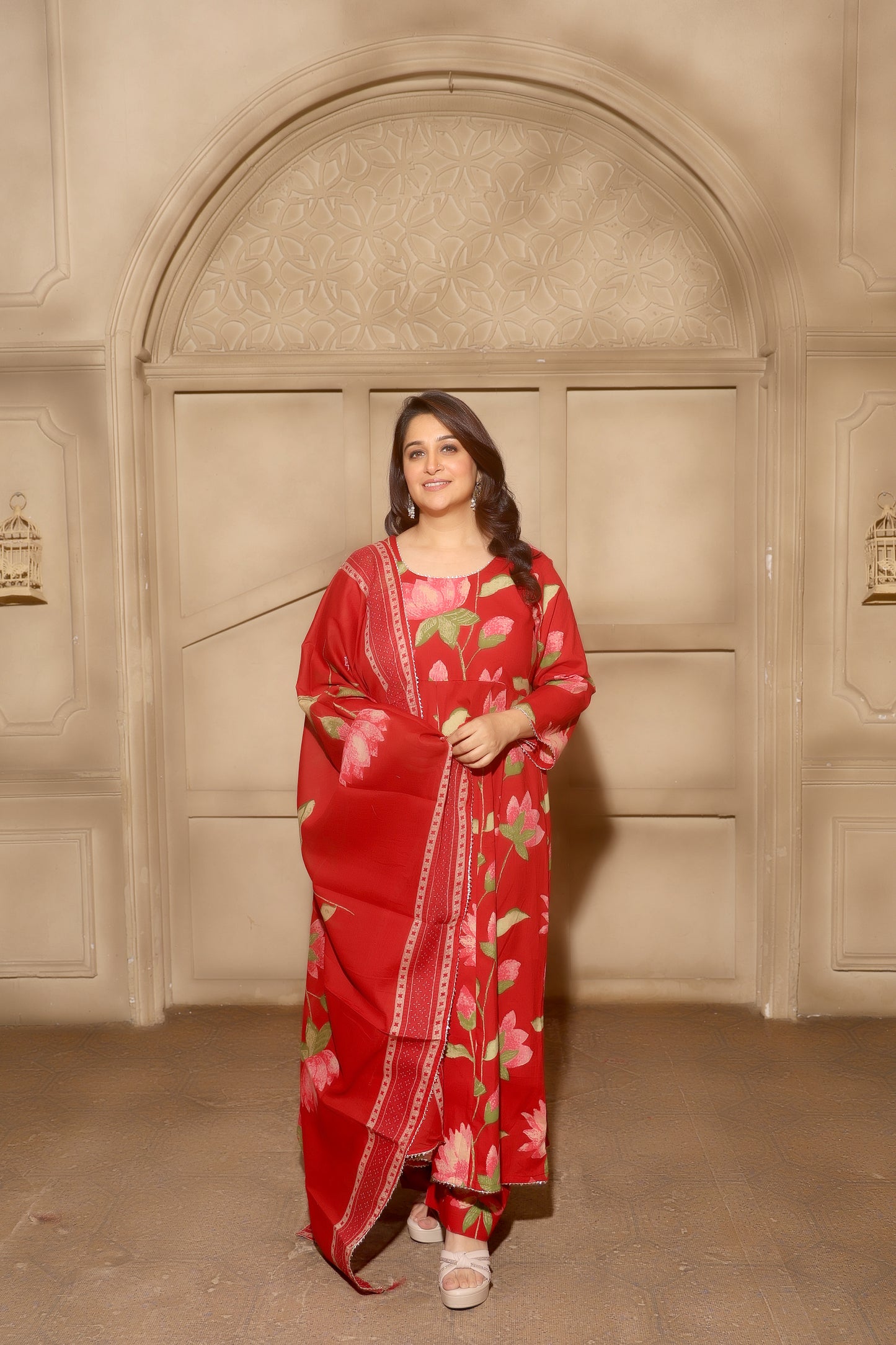 Florenza Grace Anarkali Set Red