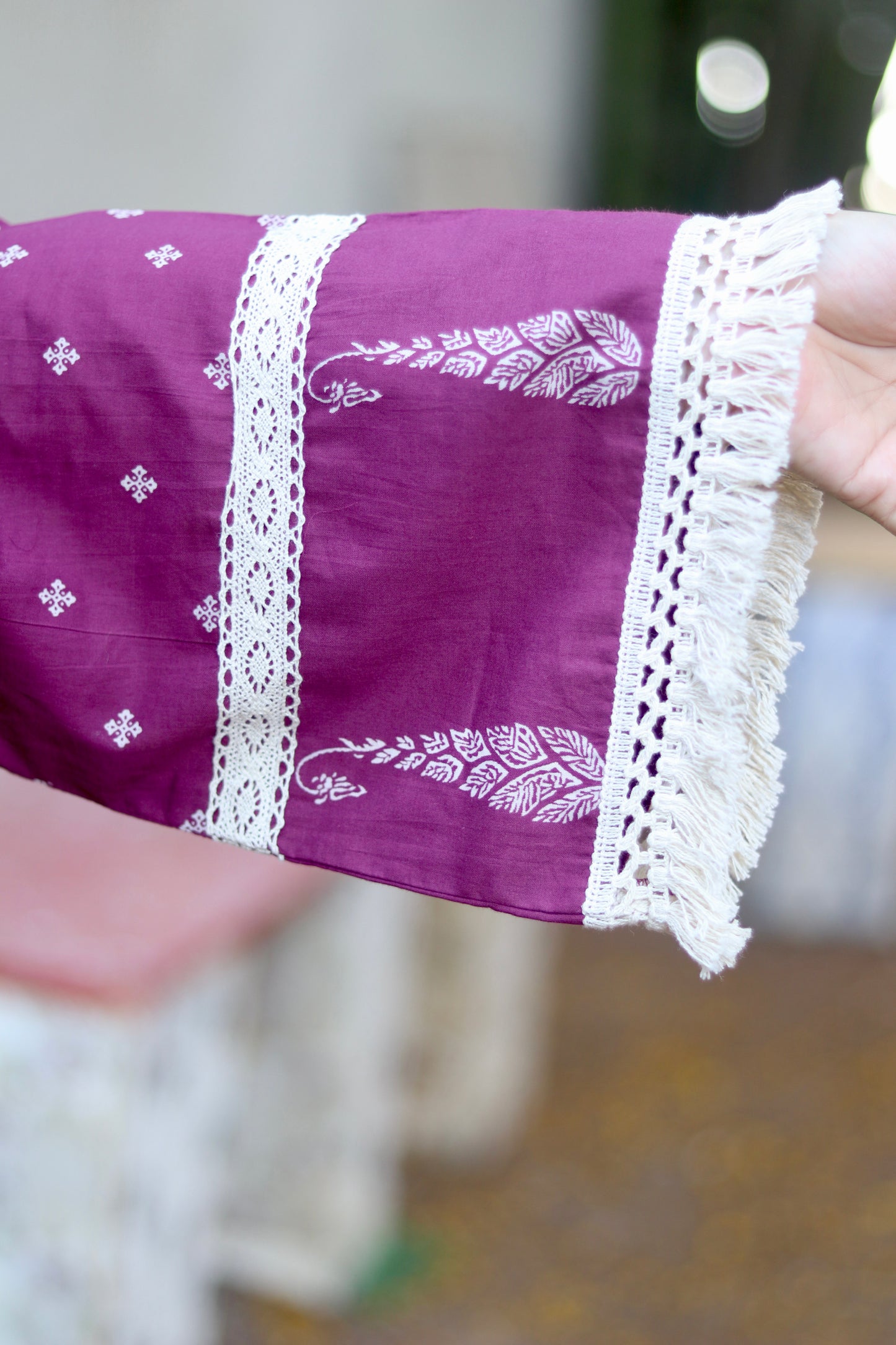 Boho Aura Farshi Salwaar- Wine Purple