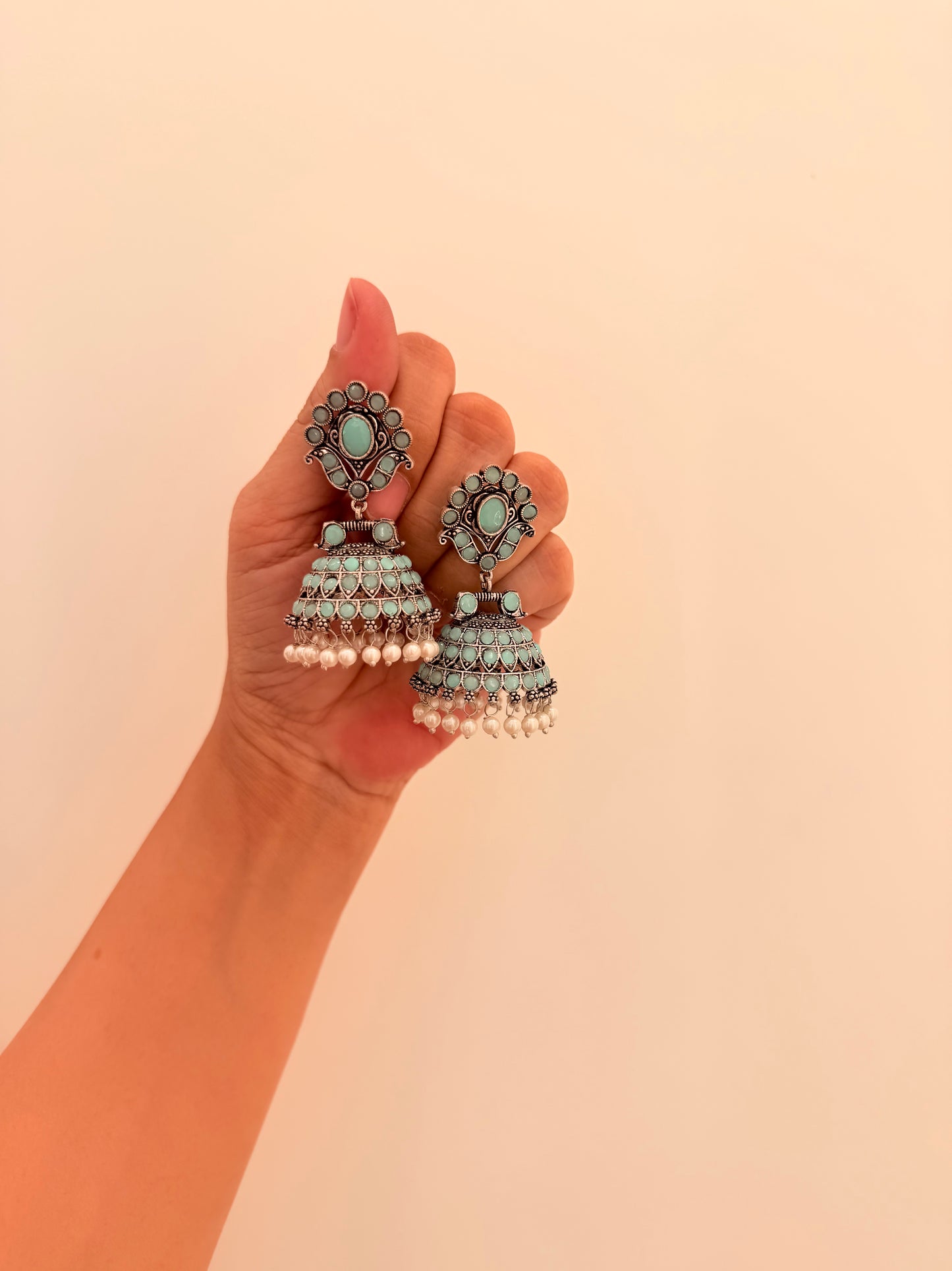 Saanjh Jhumka Sea Blue D101