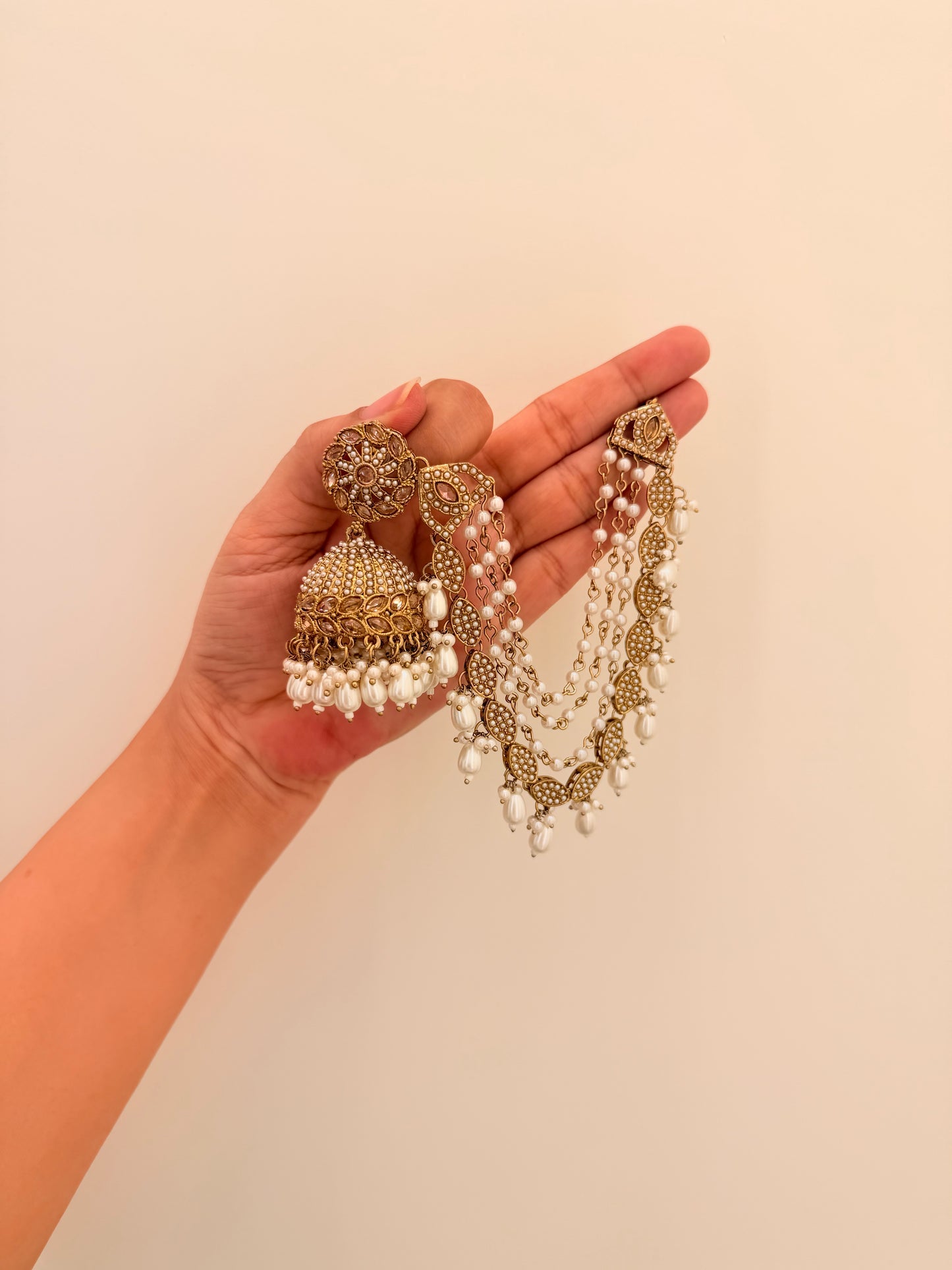 Nazneen Jhumka Golden Stone