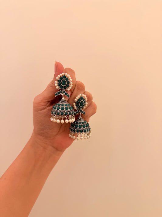 Jhumka Green Stone