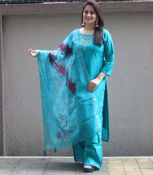Morpankh Blue Blossom Kurta set