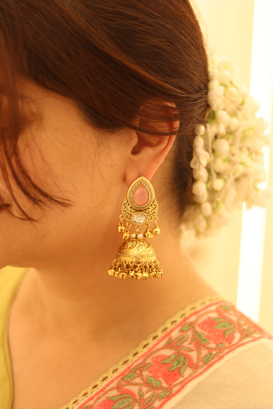 Begum Jhumka d14 Pink