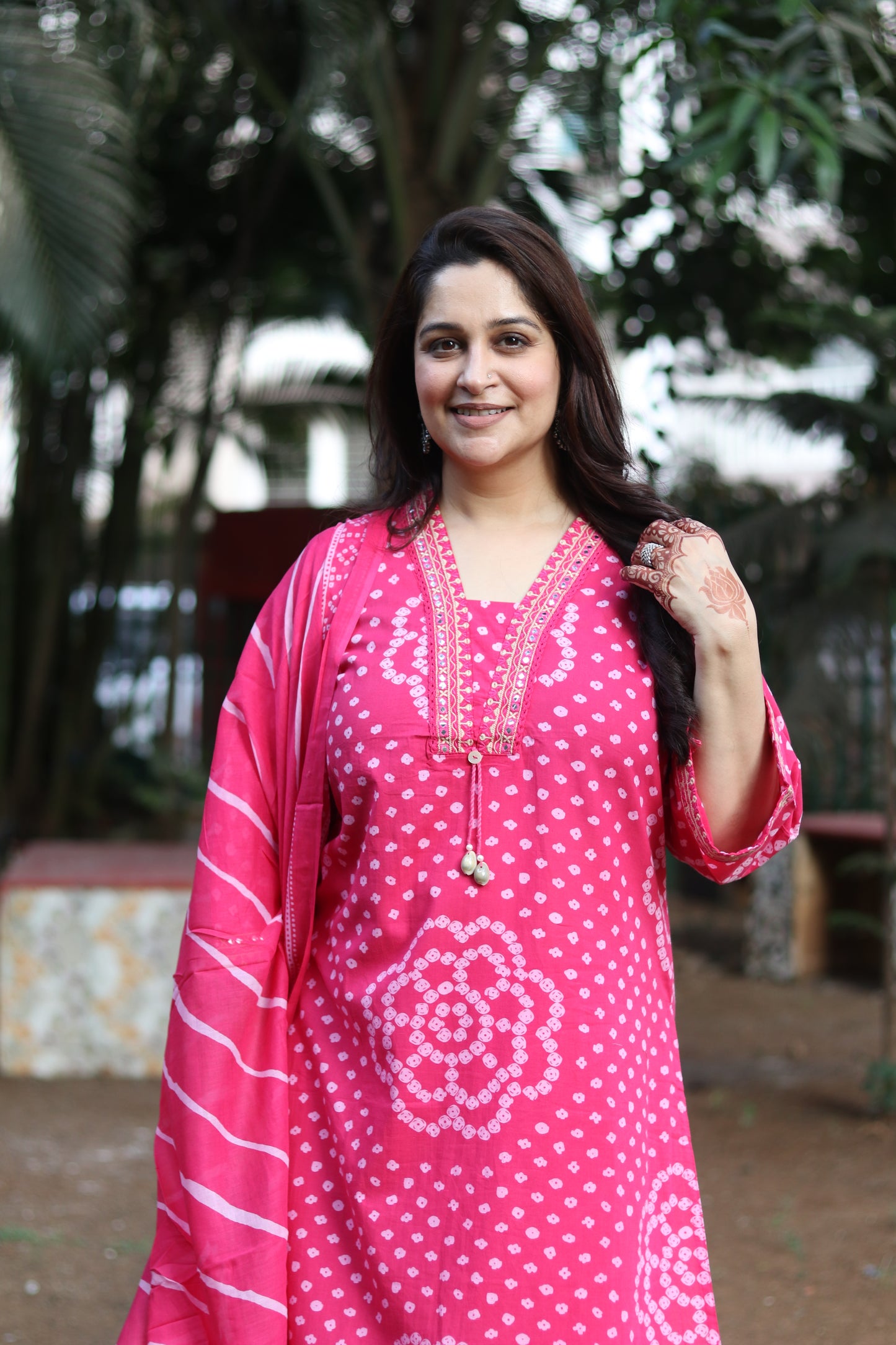 Bandhani Vibe- Hot Pink