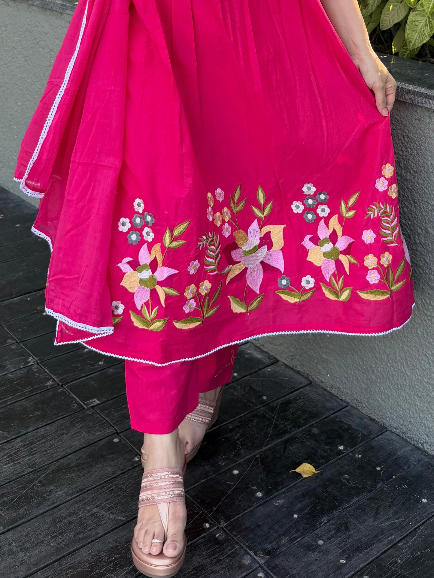 Fresh Bloom Kurta Set Pink