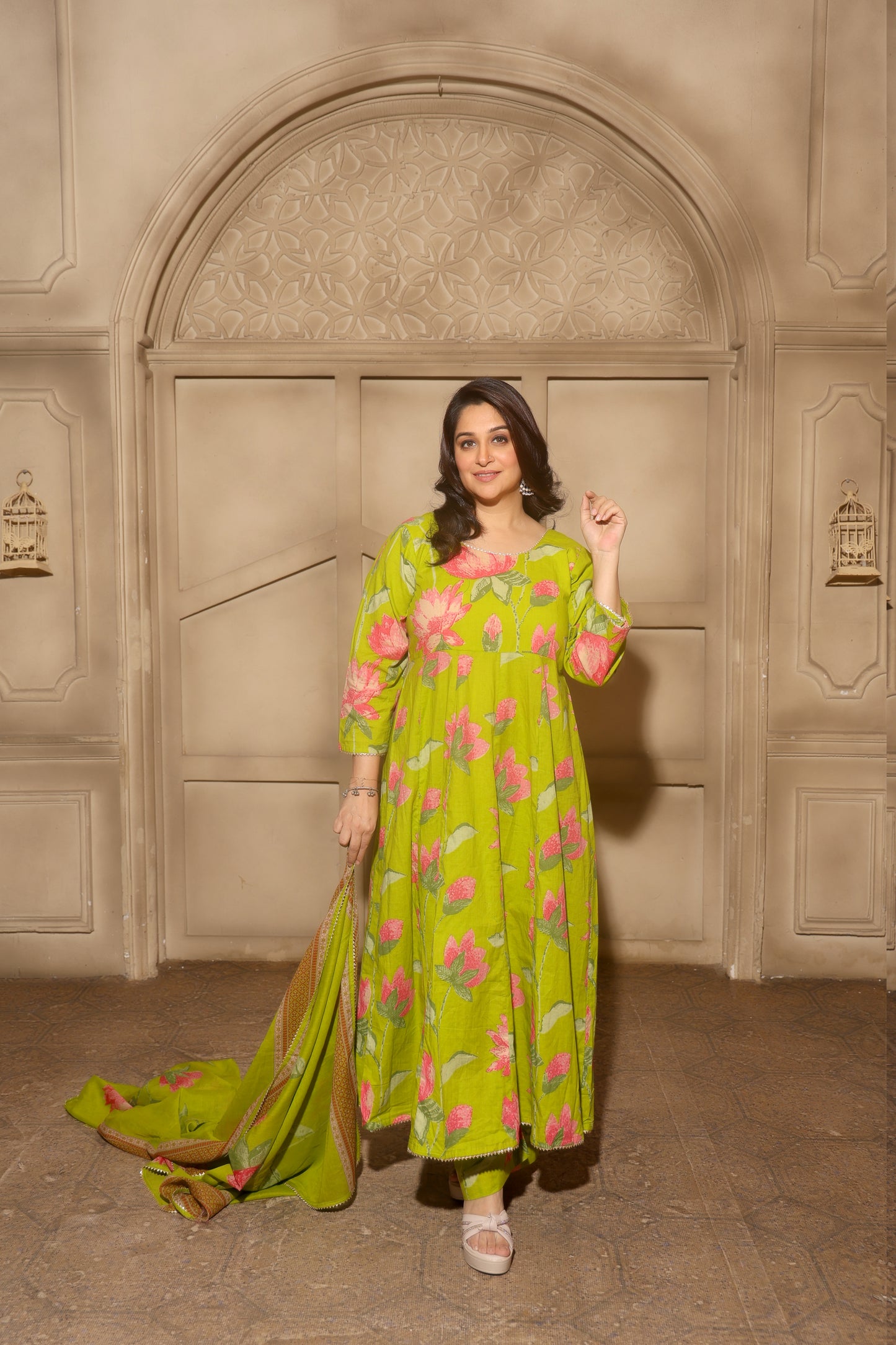 Florenza Grace Anarkali Set Green