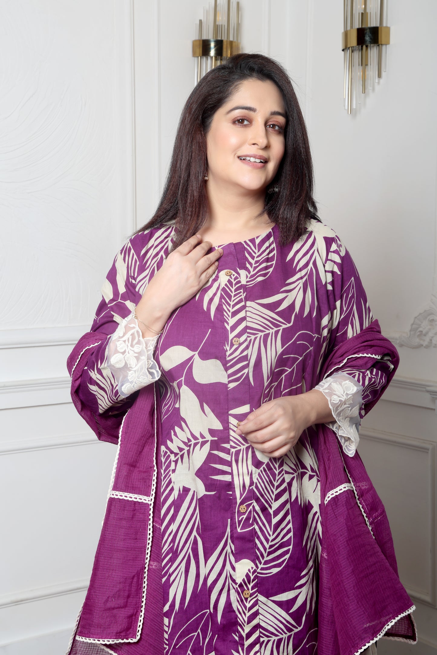 Plum leaf Cotton Kurta Set