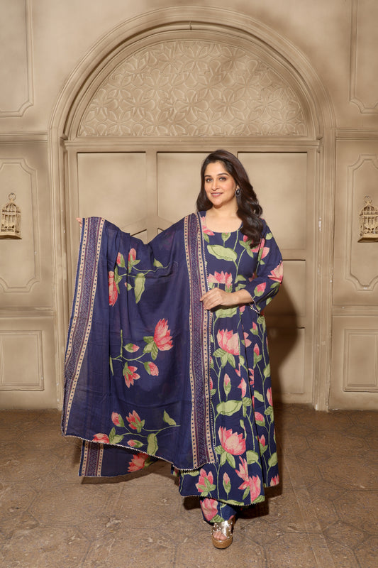 Florenza Grace Anarkali Set Blue