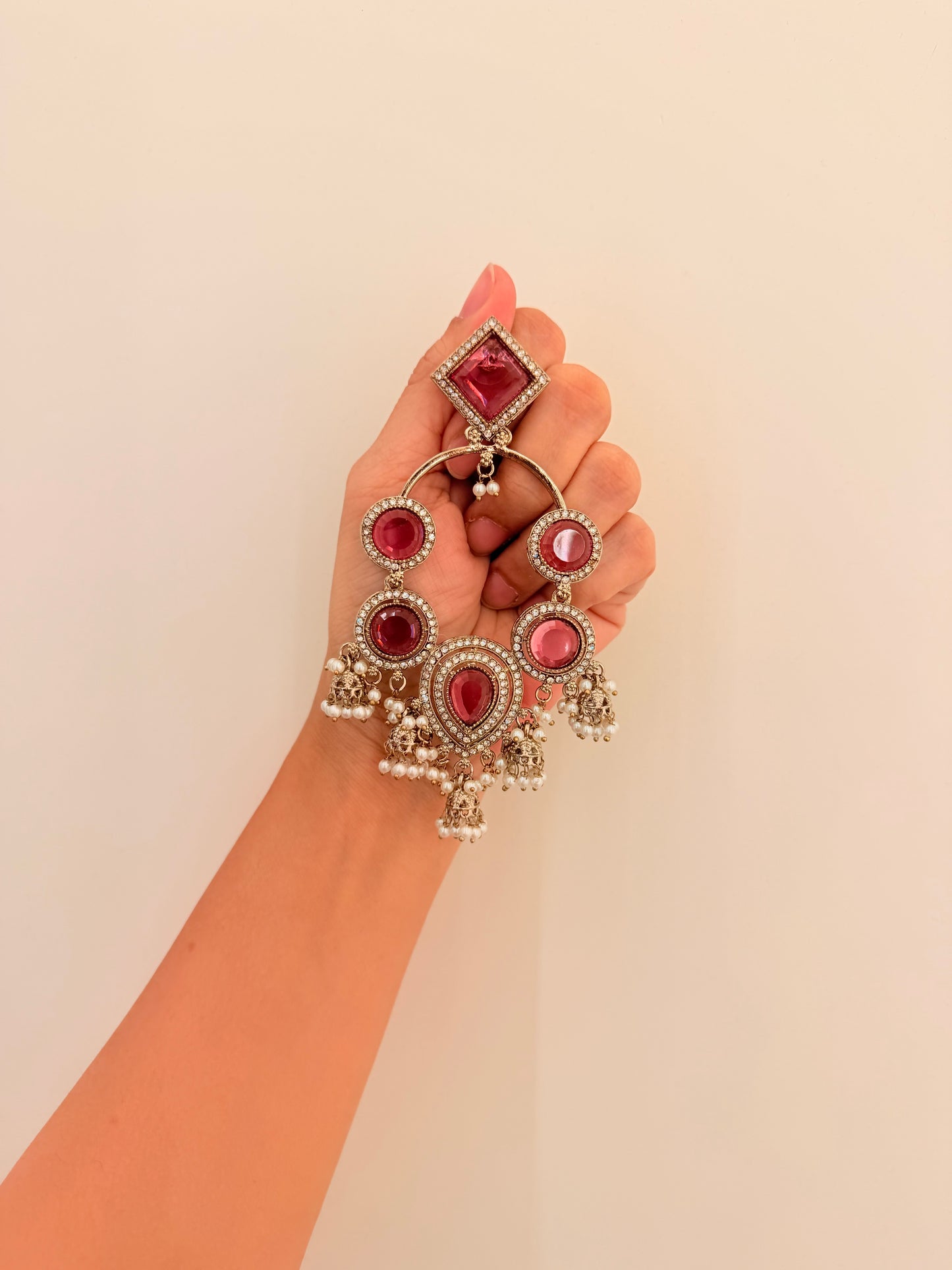 Afsheen Danglers D136 Dark Pink