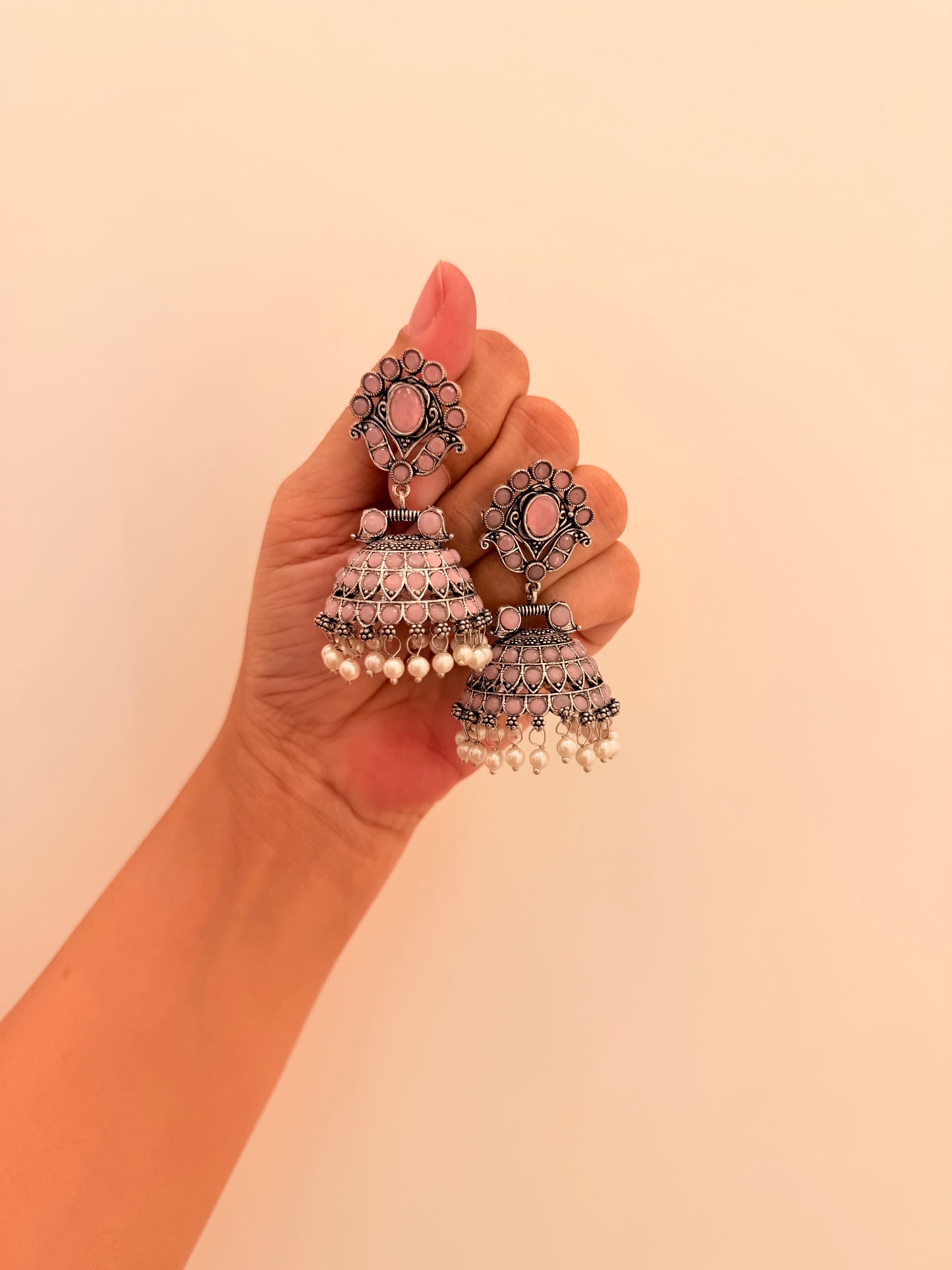 Saanjh Jhumka pink D101