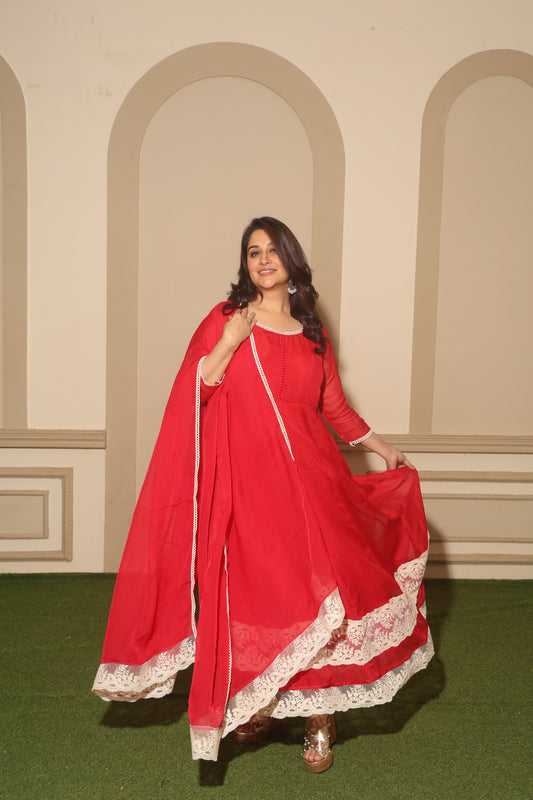 Red Grace Anarkali