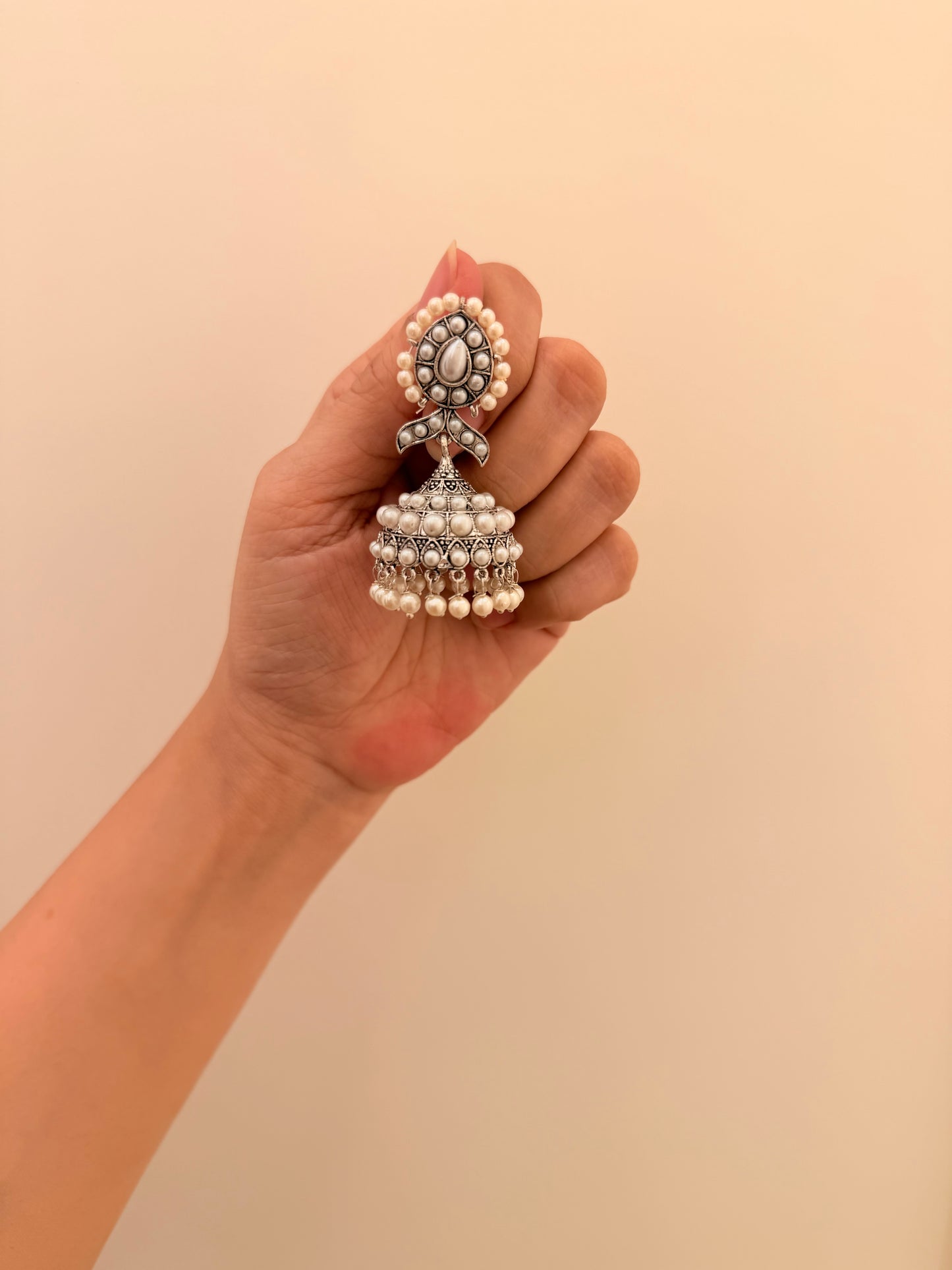 Jhumka White pearl