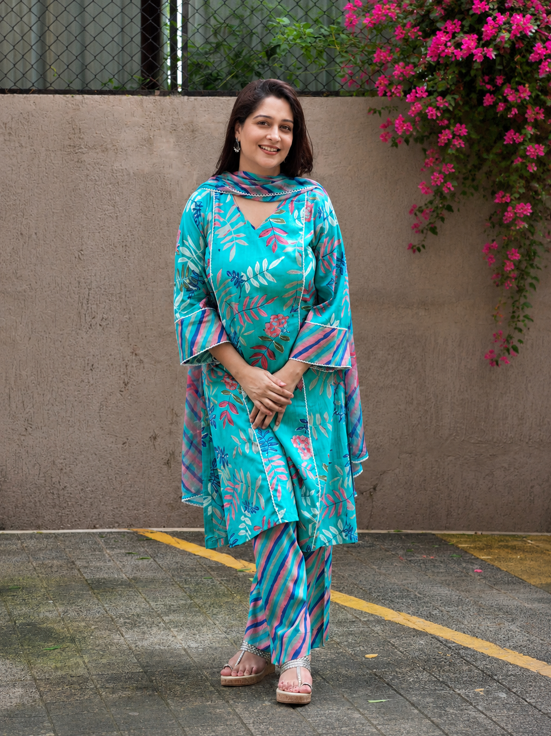 Bloomora Kurta Set - Blue