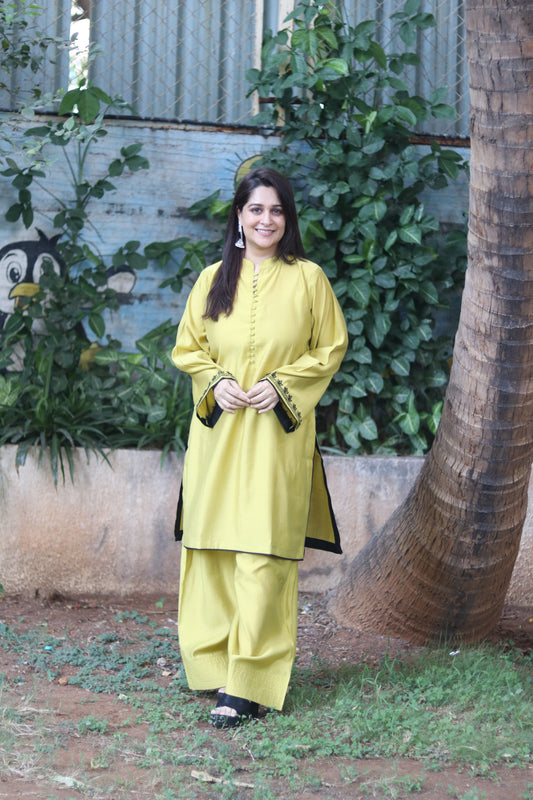 Classic Allure Mustard Farshi Salwaar Kurta set