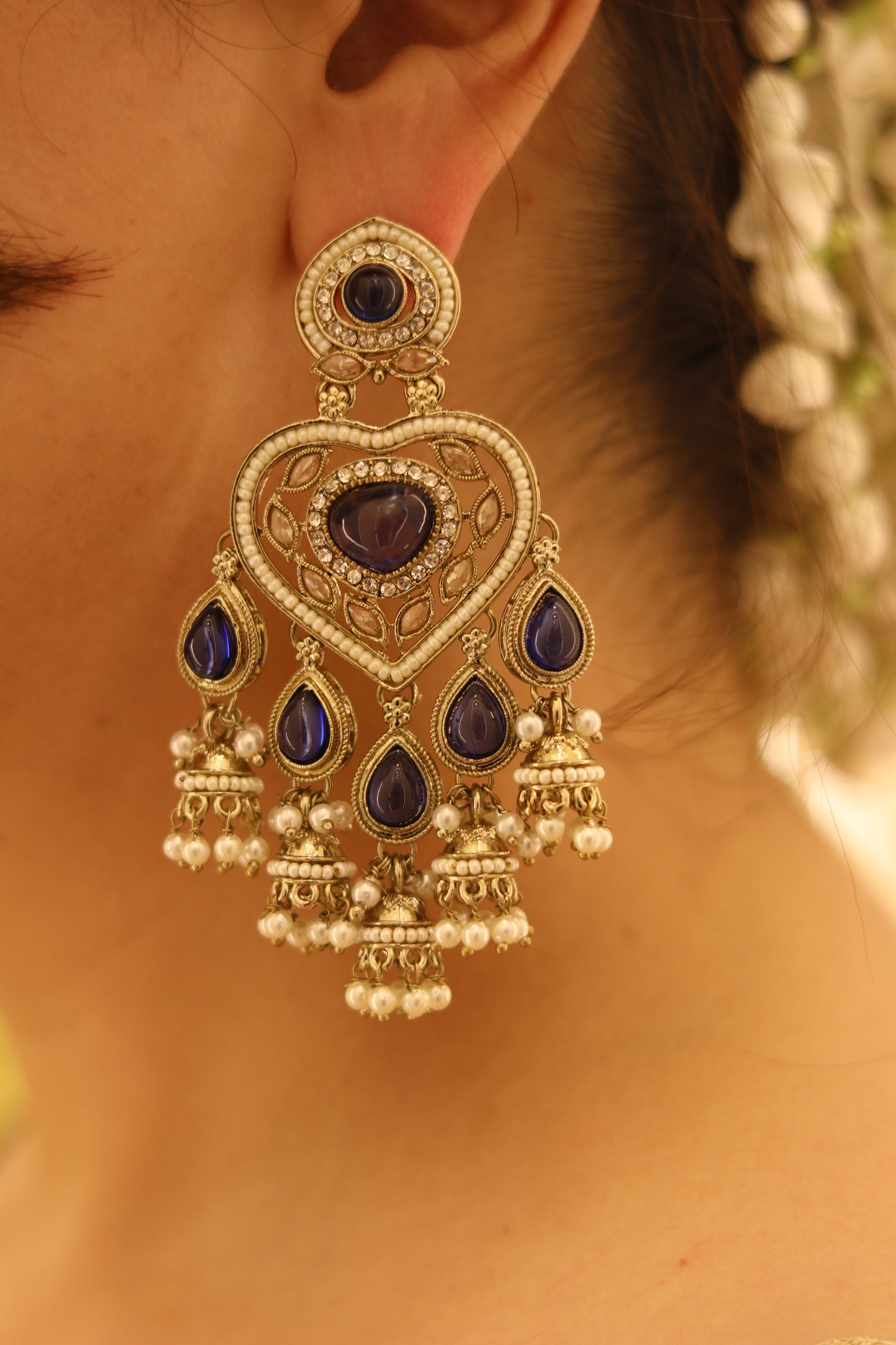 Anika Jhumka d39 Dark Blue