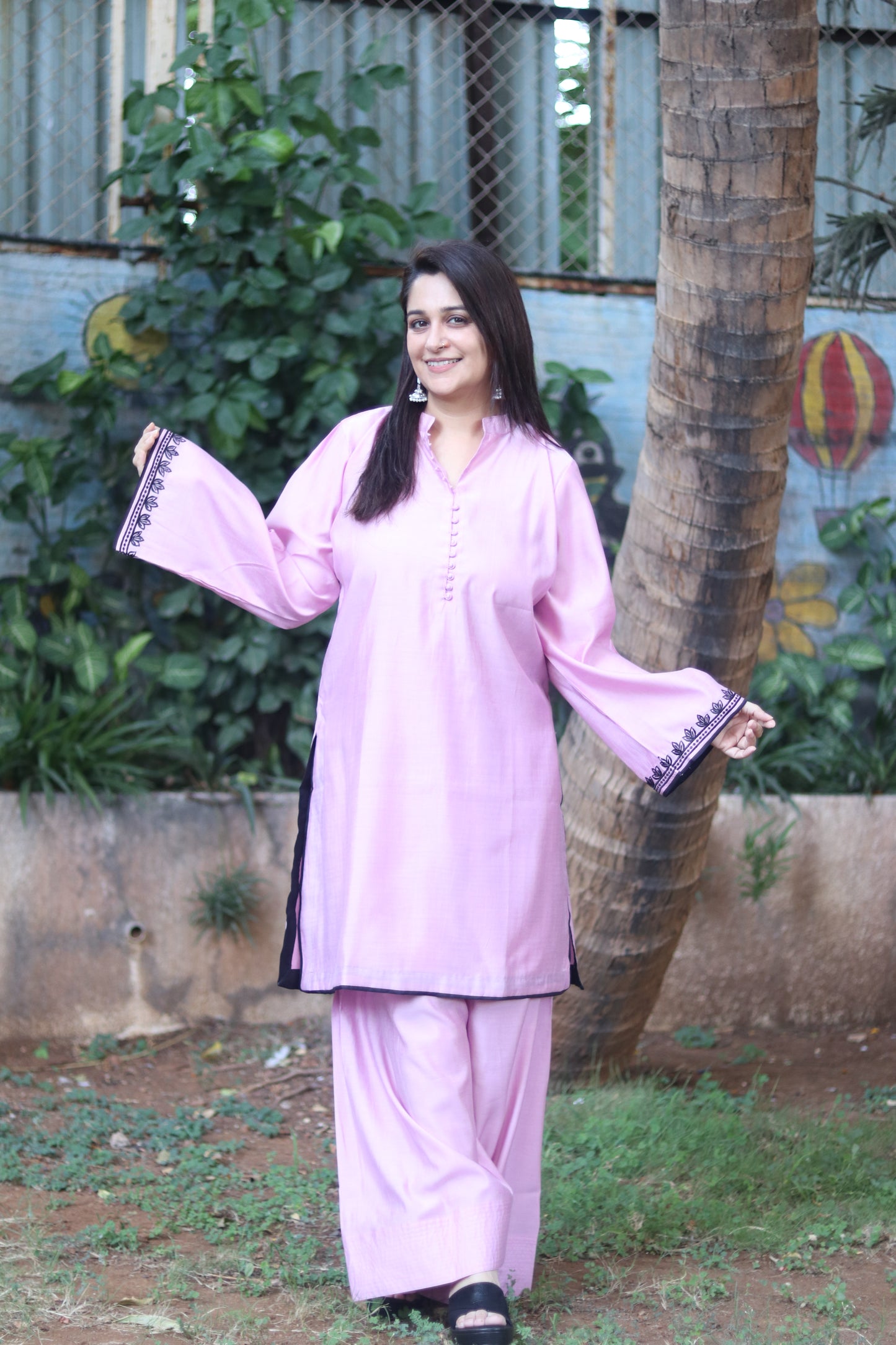 Classic Allure Pink Farshi Salwaar Kurta Set