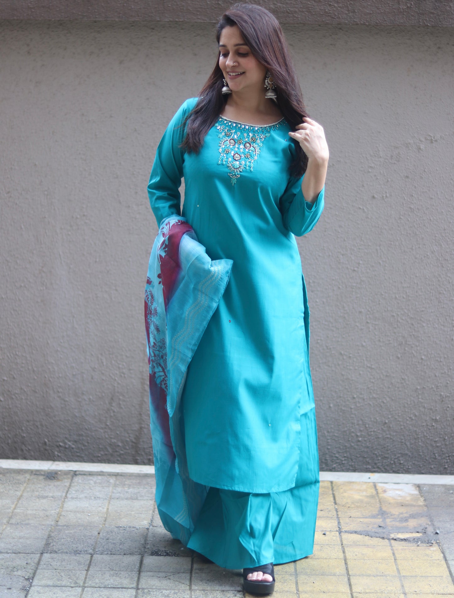 Morpankh Blue Blossom Kurta set