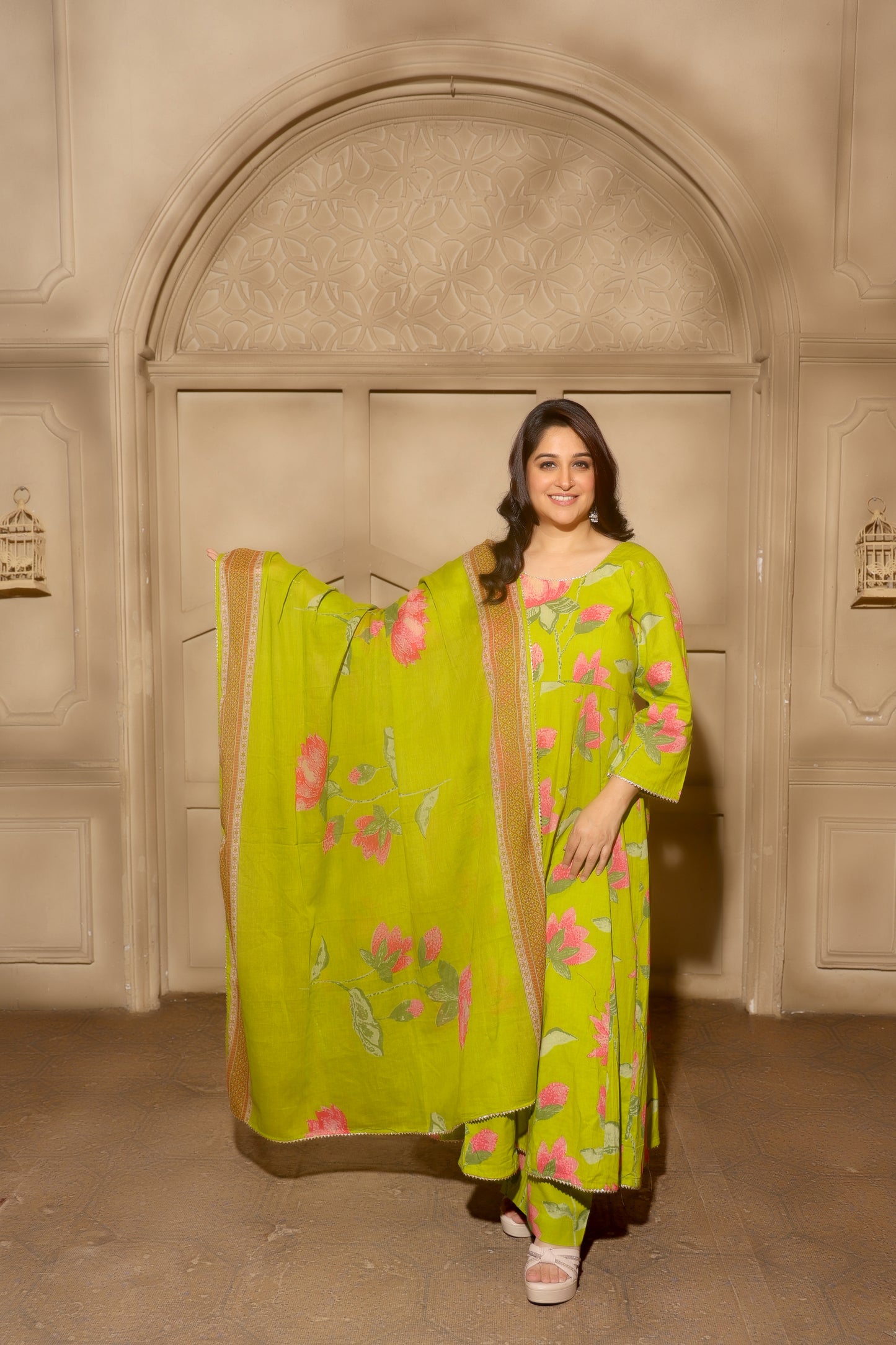 Florenza Grace Anarkali Set Green