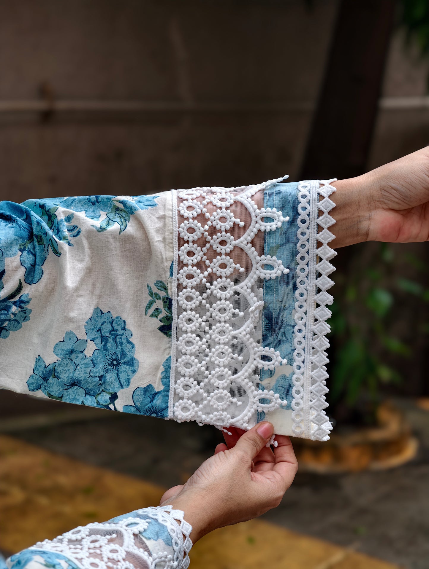 Floral Whisper Suit Set- Blue