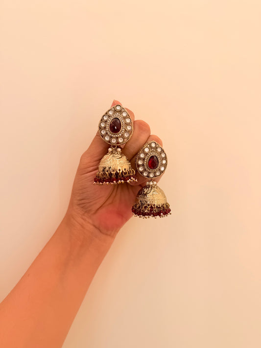 Shahnoor Jhumka Red d12