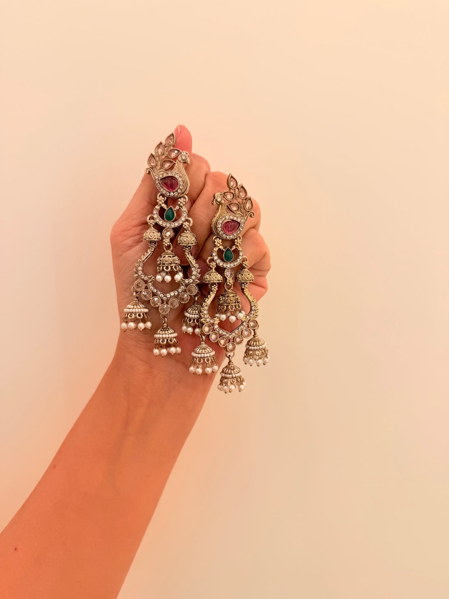 Kumud Danglers D124 Pink & Green