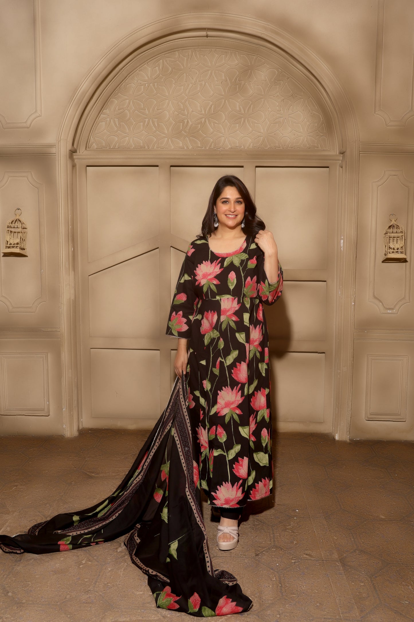 Florenza Grace Anarkali Set Black