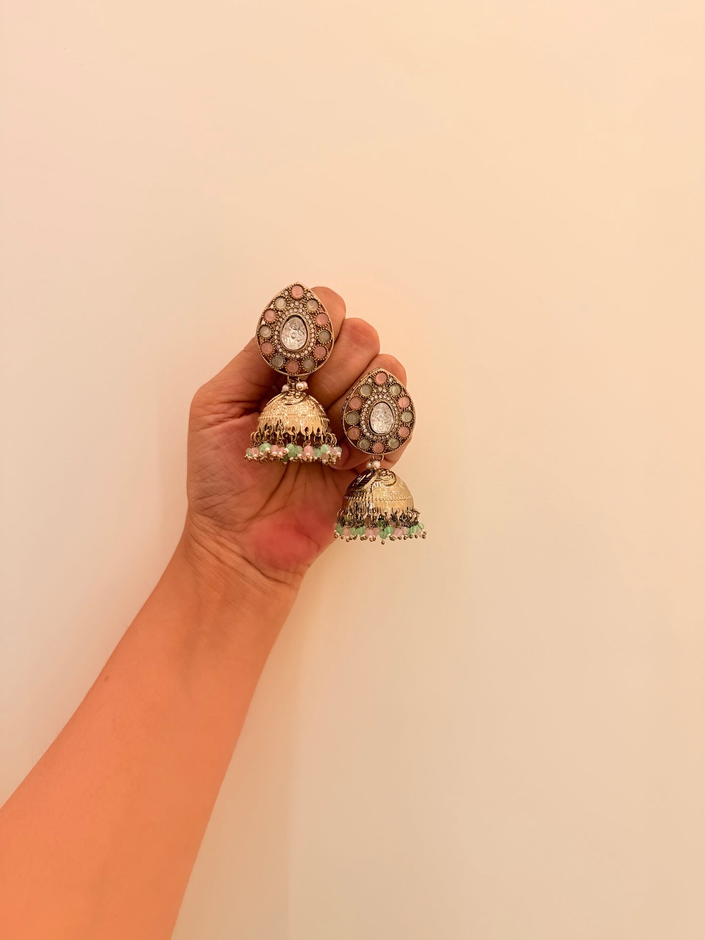 Shahnoor Jhumka pink & green d12