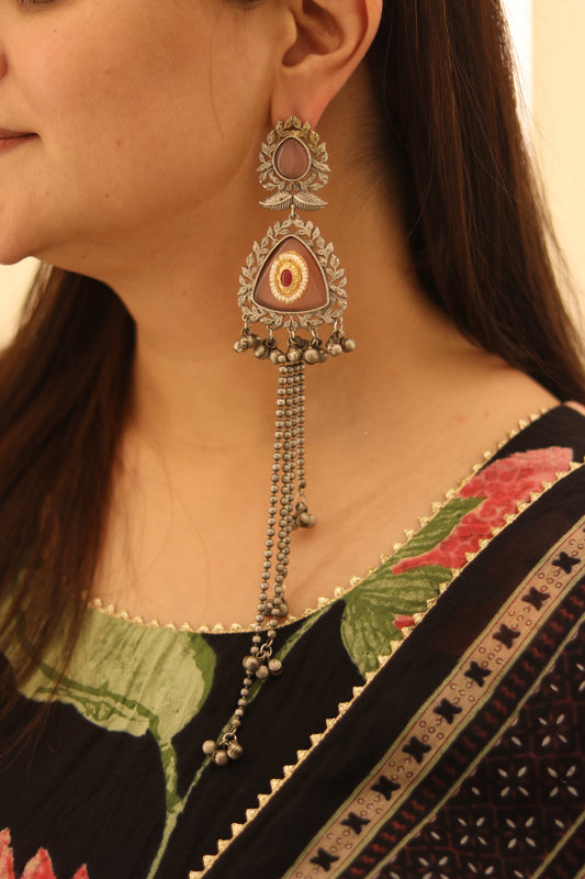 Hoor Danglers Pink D72