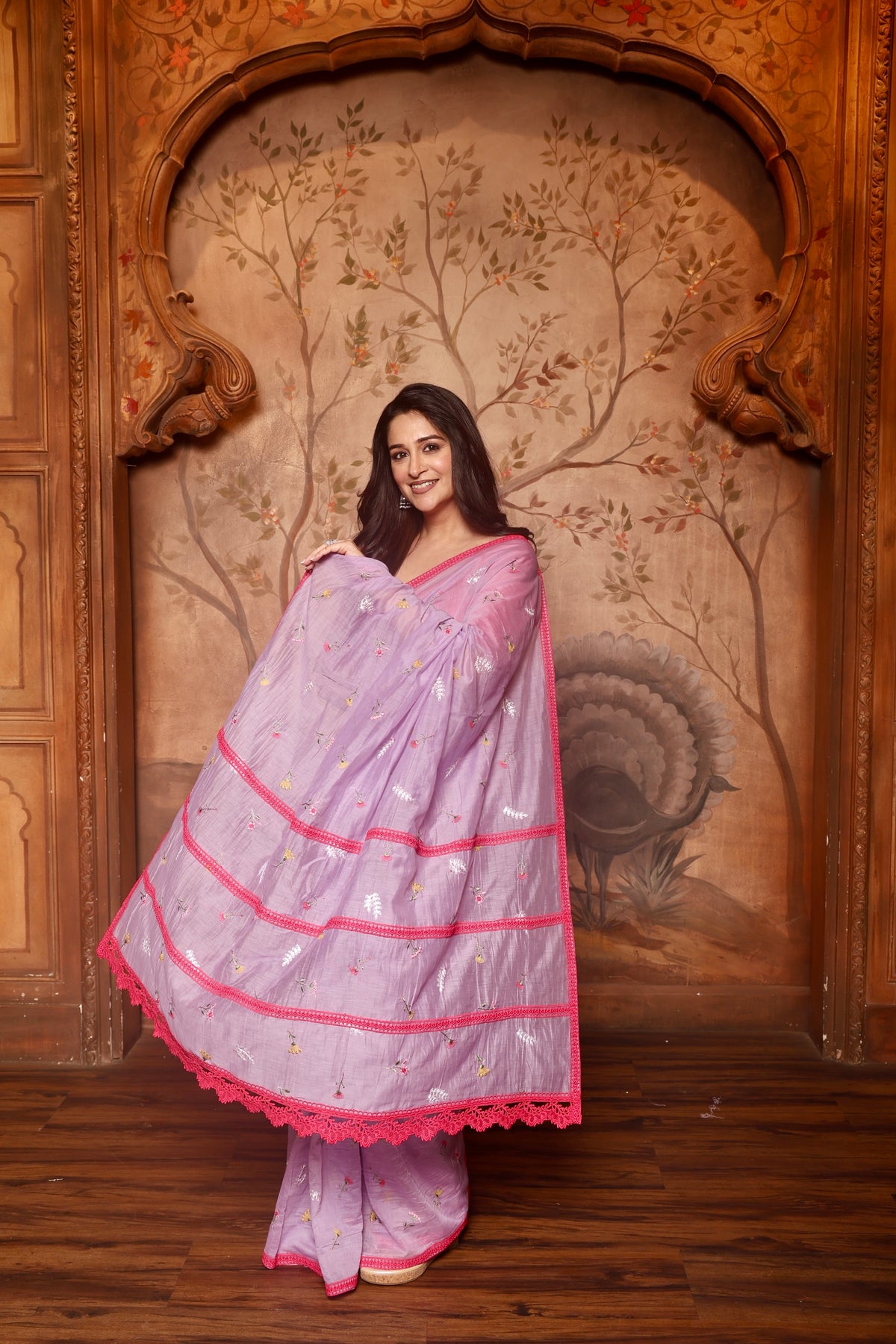 Lilac Noor Saree With Blouse piece